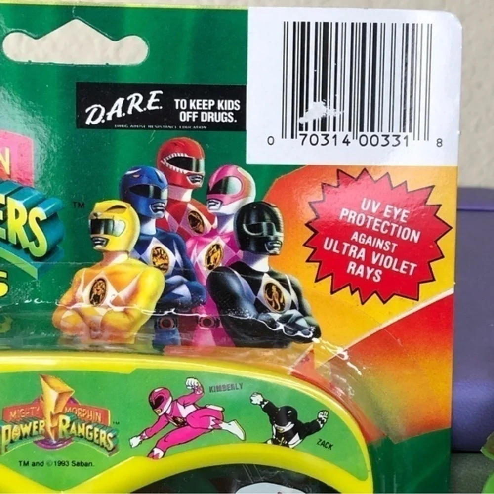 Power Rangers Mighty Morphin Sunglasses UV Protection Plastic Lenses Vintage